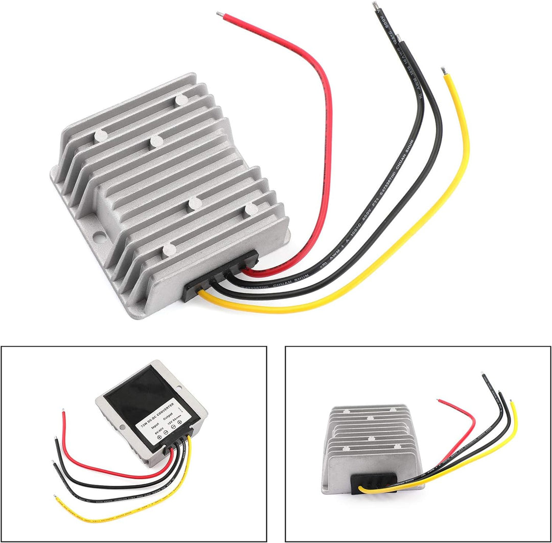 Areyourshop 8-40V bis 12V DC Spannungsstabilisator Wasserdichter 6A 72W Auto-Stromversorgungsregler