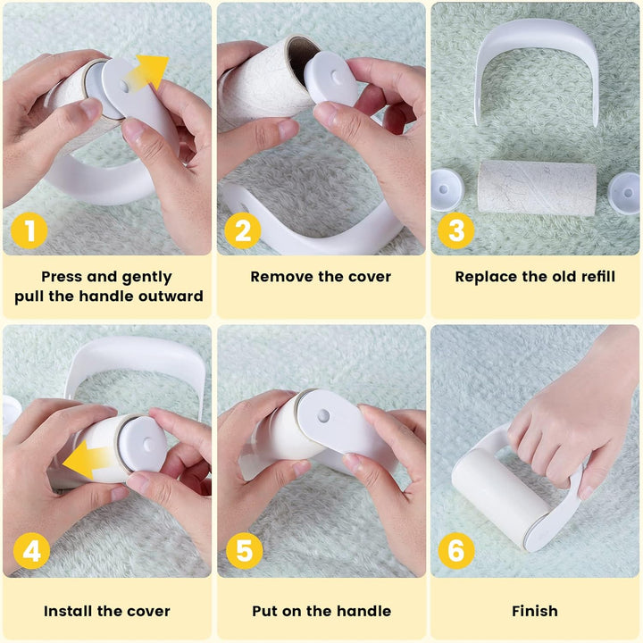 Fusselrolle Ersatzrolle 10cm Universal, 12 Nachfüllwalzen, 720 Stück Lint Roller Refill, zum Entfern