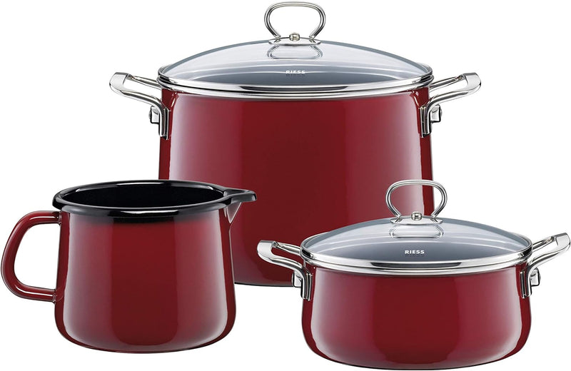 Riess, 0520-008, Starter-Set 3-teilig, NOUVELLE, ROSSO EXTRA STARK, bestehend aus: Fleischtopf mit G