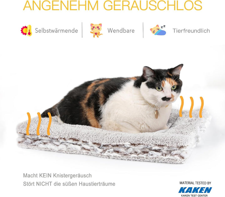 Mora Pets Fensterliege Fensterbrett für Katzen, Selbstwärmend Katzenbett Fensterbank, Flauschig & We