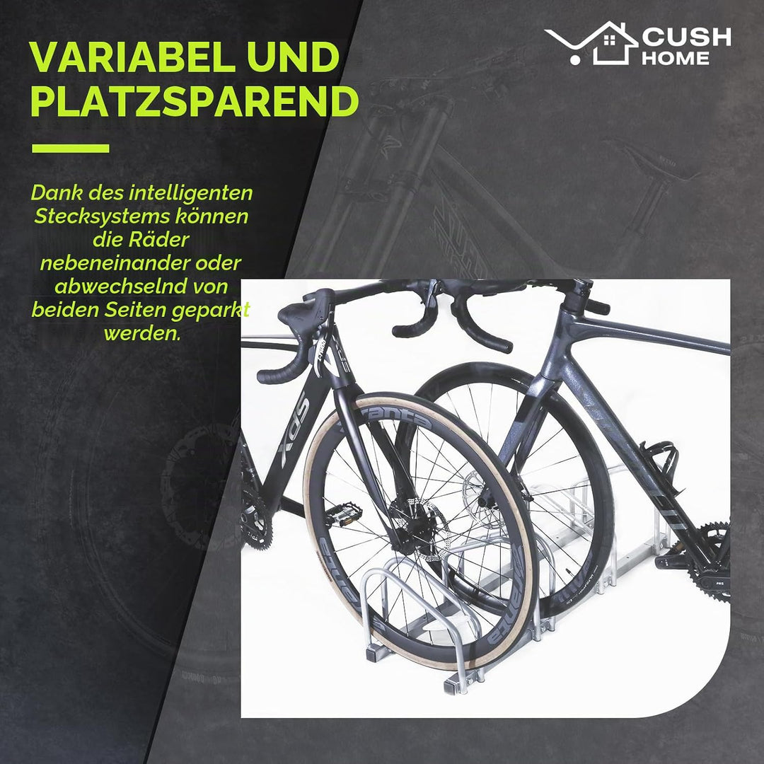 CCLIFE Fahrradständer Boden für 3 Fahrräder mit Reifenbreiten bis 55 mm Eisen Fahrradhalter 71 x 32