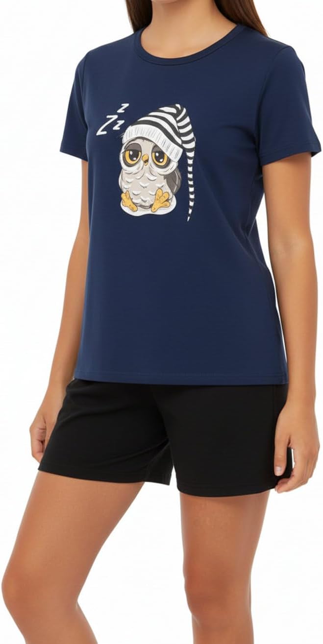 Mädchen Schlafanzug kurz, weicher Single-Jersey aus 100% Baumwolle und Hose in Bermuda Form, mit Mot