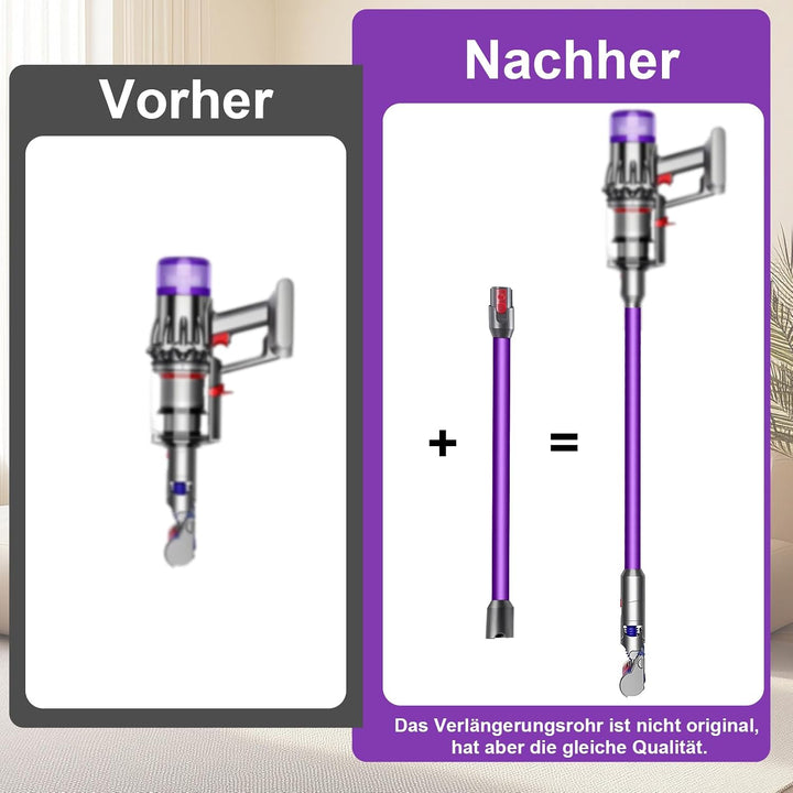 Swetfela Verlängerungsrohr für Dyson V12 Detect Slim / V10 Digital Slim Stabstaubsauger, 74cm Alumin