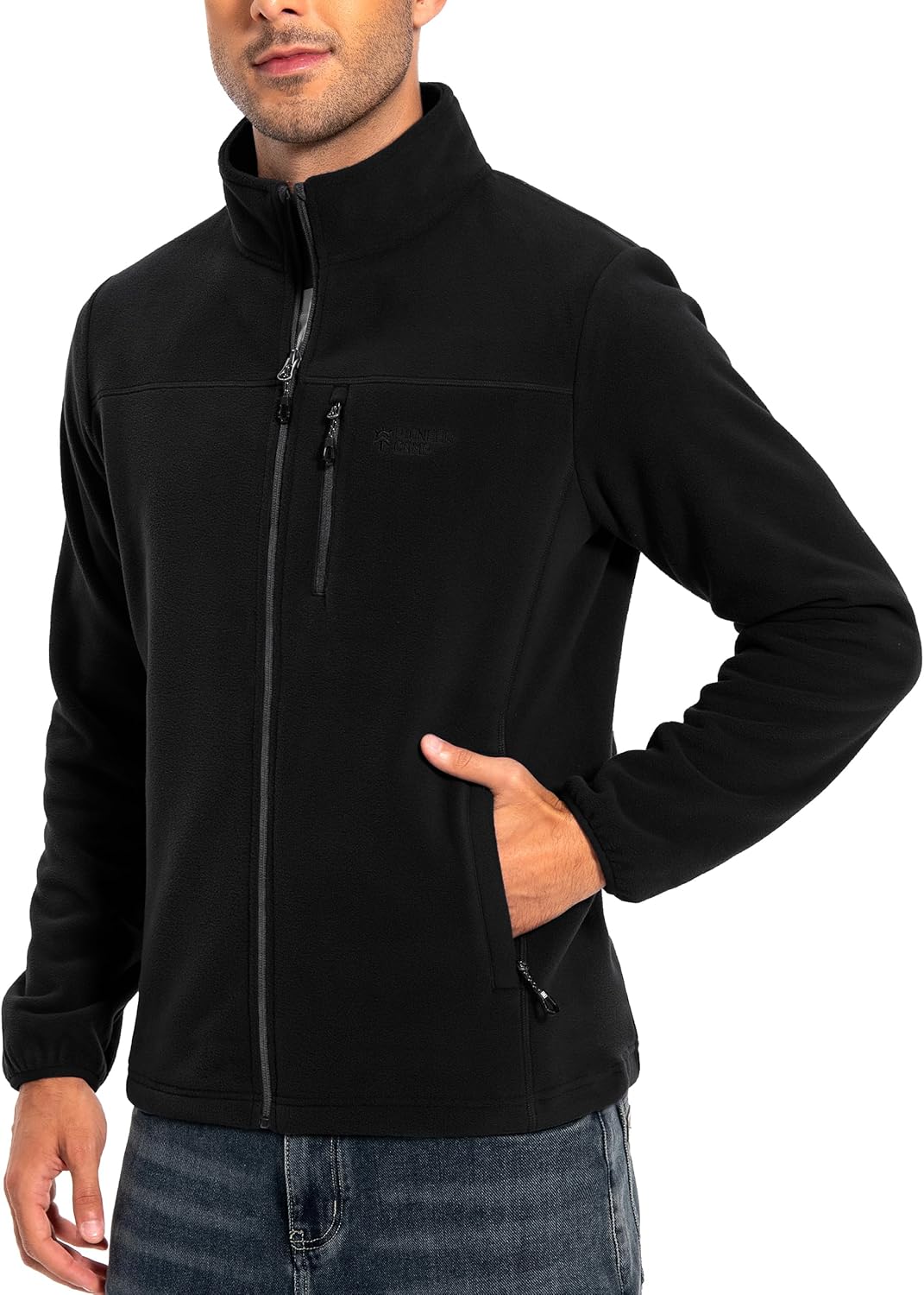 Pioneer Camp Herren Fleecejacke Full Zip Outdoor Polar Leicht Winddicht Jacke mit Reissverschluss L