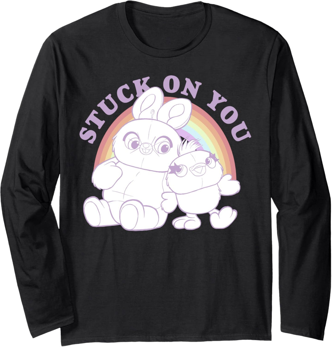 Disney Pixar Toy Story 4 Ducky & Bunny Stuck On You Text Langarmshirt