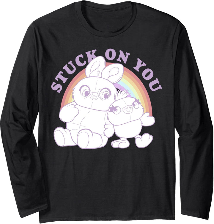 Disney Pixar Toy Story 4 Ducky & Bunny Stuck On You Text Langarmshirt