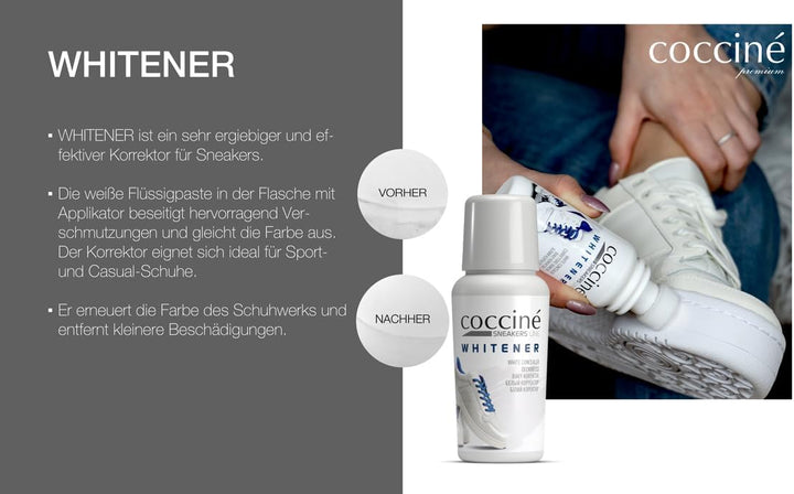 Cocciné - Sneaker Korrektoren Set, Sneakers Whitener und Blackener, Weiss Schuhe und Schwarz Schuhe,