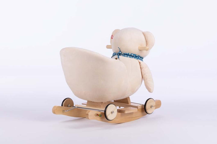 Schaukeltier Baby ab 1 Jahr – Plüsch Teddybär Schaukelpferd für Kinder bis 25 kg – mit Schaukel und