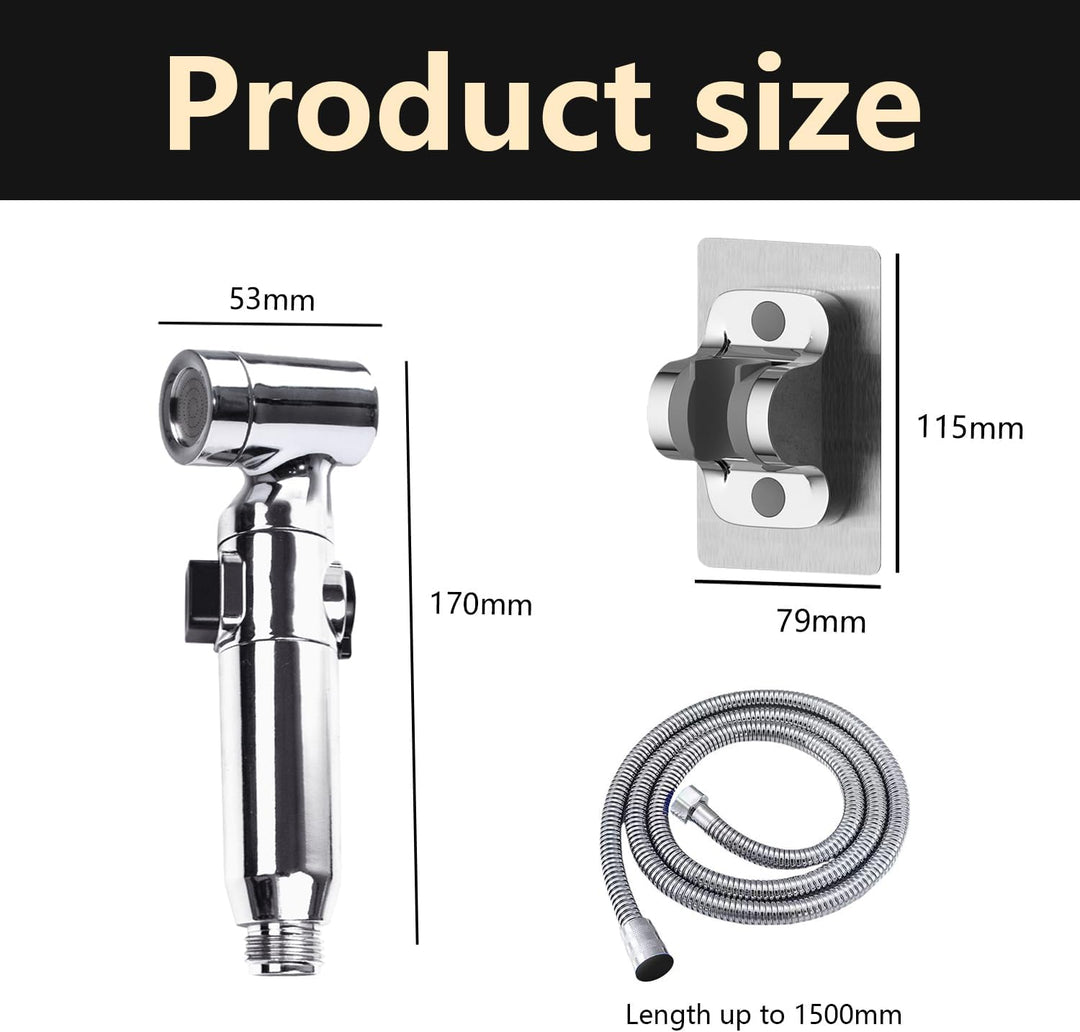 Bidet Handbrause,Bidet Brause,Handbrause Toilette,Waschbeckenbrause mit Schlauch 150 cm und Ohne Boh