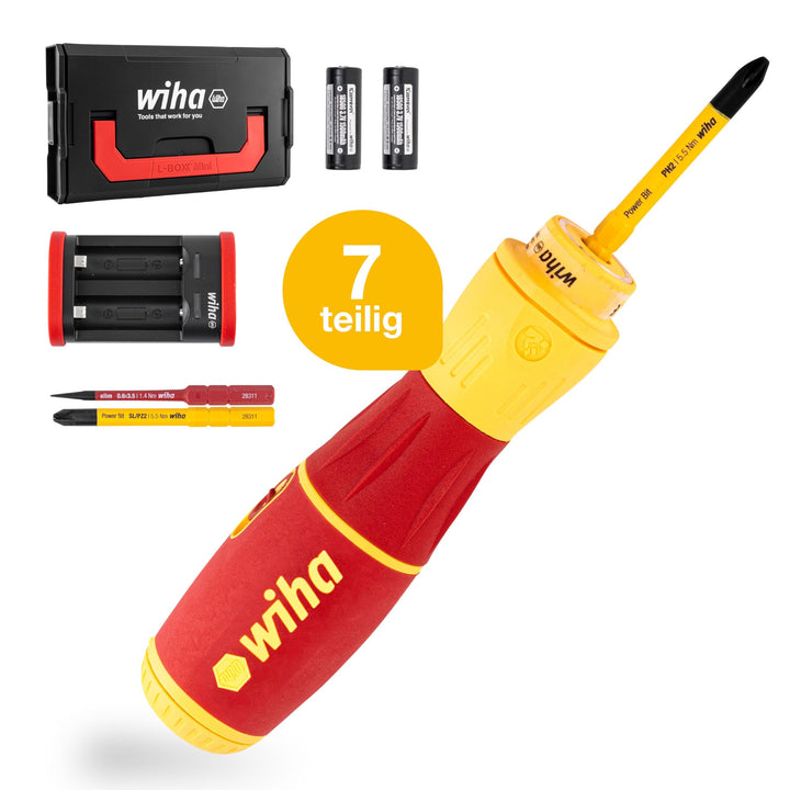 Wiha elektrischer Schraubendreher speedE® II electric (44318) 7-tlg (slimBits, Batterien, USB-Ladeka