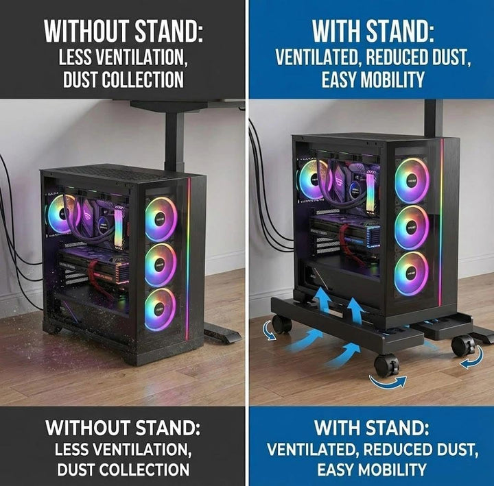 PC-Tower-Computerständer, universellen CPU-Ständer mit Vier Rädern, Computer-Desktop-Ständer, CPU-Wa