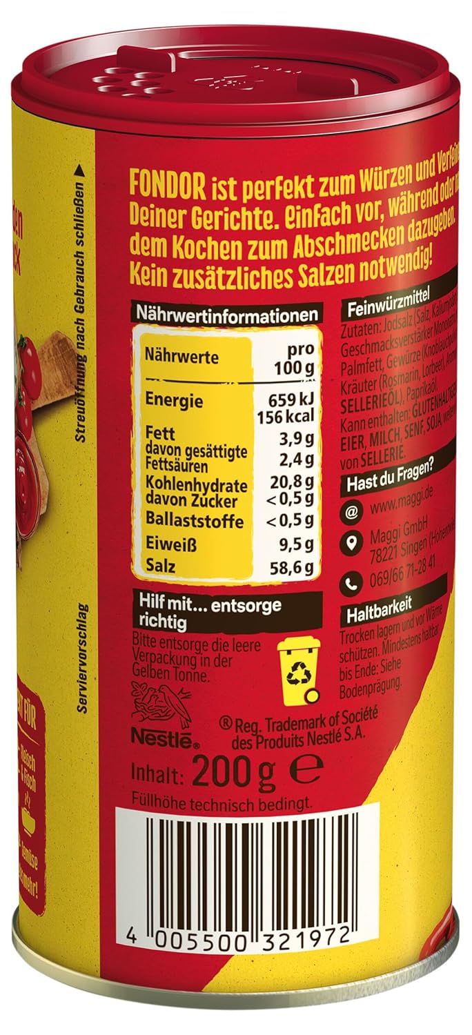 MAGGI Fondor Würzmittel für Gemüse, Fleisch oder Fisch, Gewürz für Suppen oder Salate, 10er Pack (10
