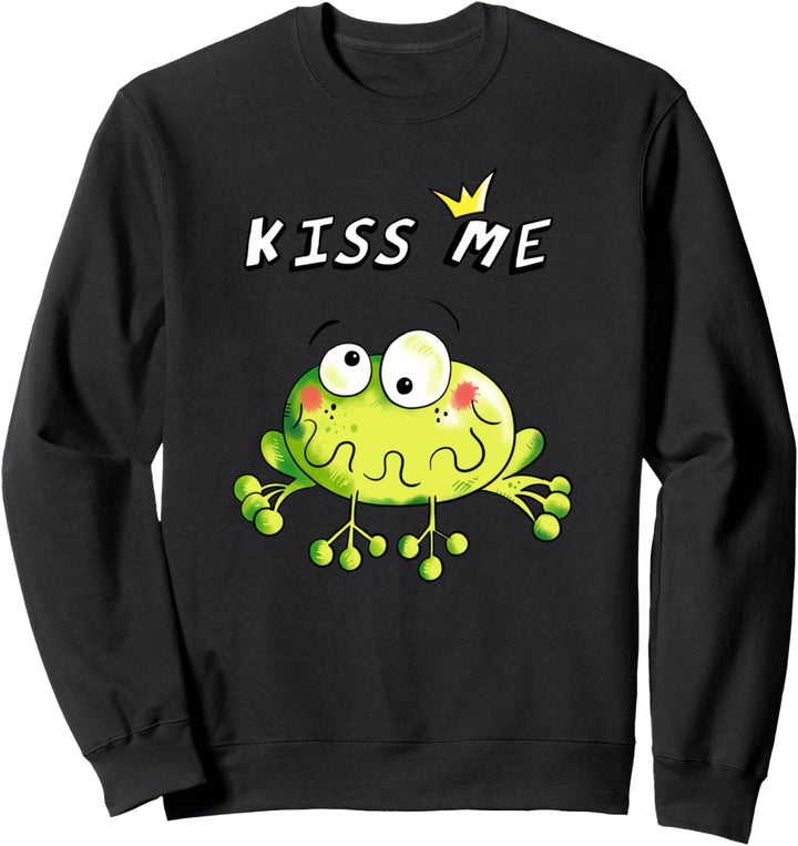 Kiss Me Frosch T Shirt Froschkönig Tiermotiv Froschmotiv Sweatshirt