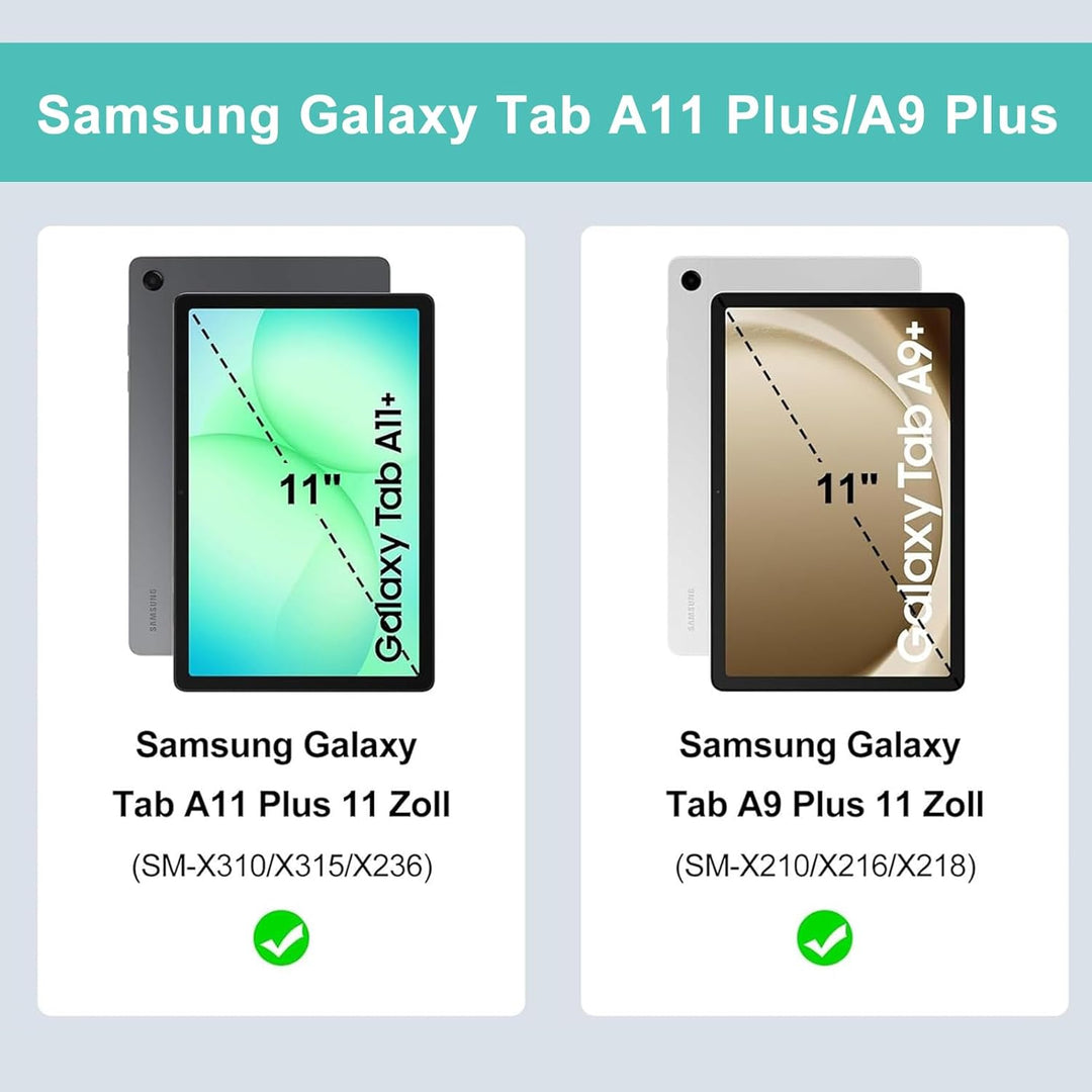 Hülle Mit Tastatur Für Samsung Galaxy Tab A11 Plus/Samsung A9 plus 11 Pulgadas 2023, 7 Farben Beleuc