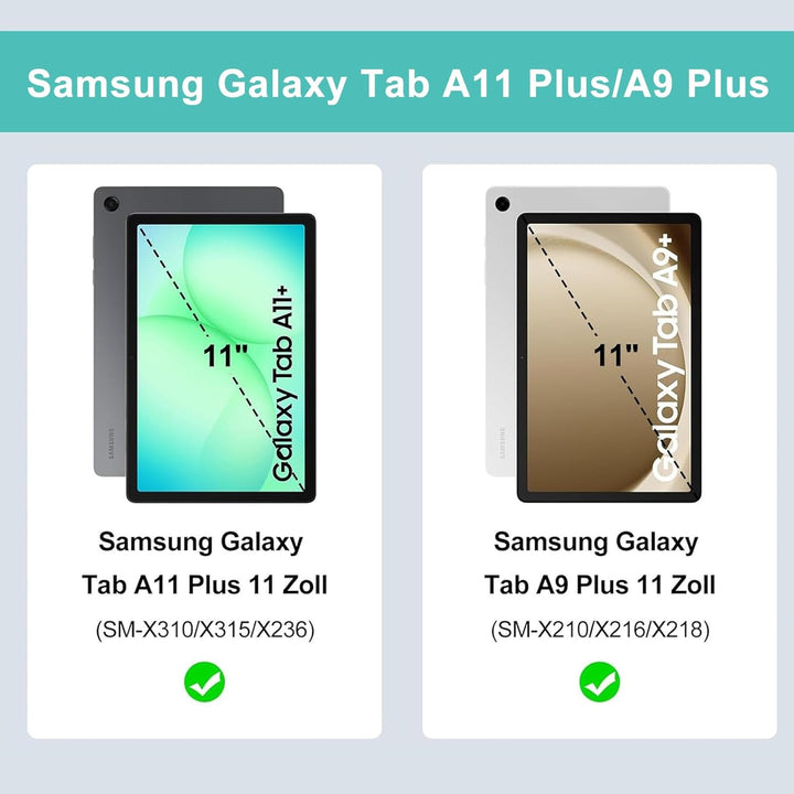 Hülle Mit Tastatur Für Samsung Galaxy Tab A11 Plus/Samsung A9 plus 11 Pulgadas 2023, 7 Farben Beleuc