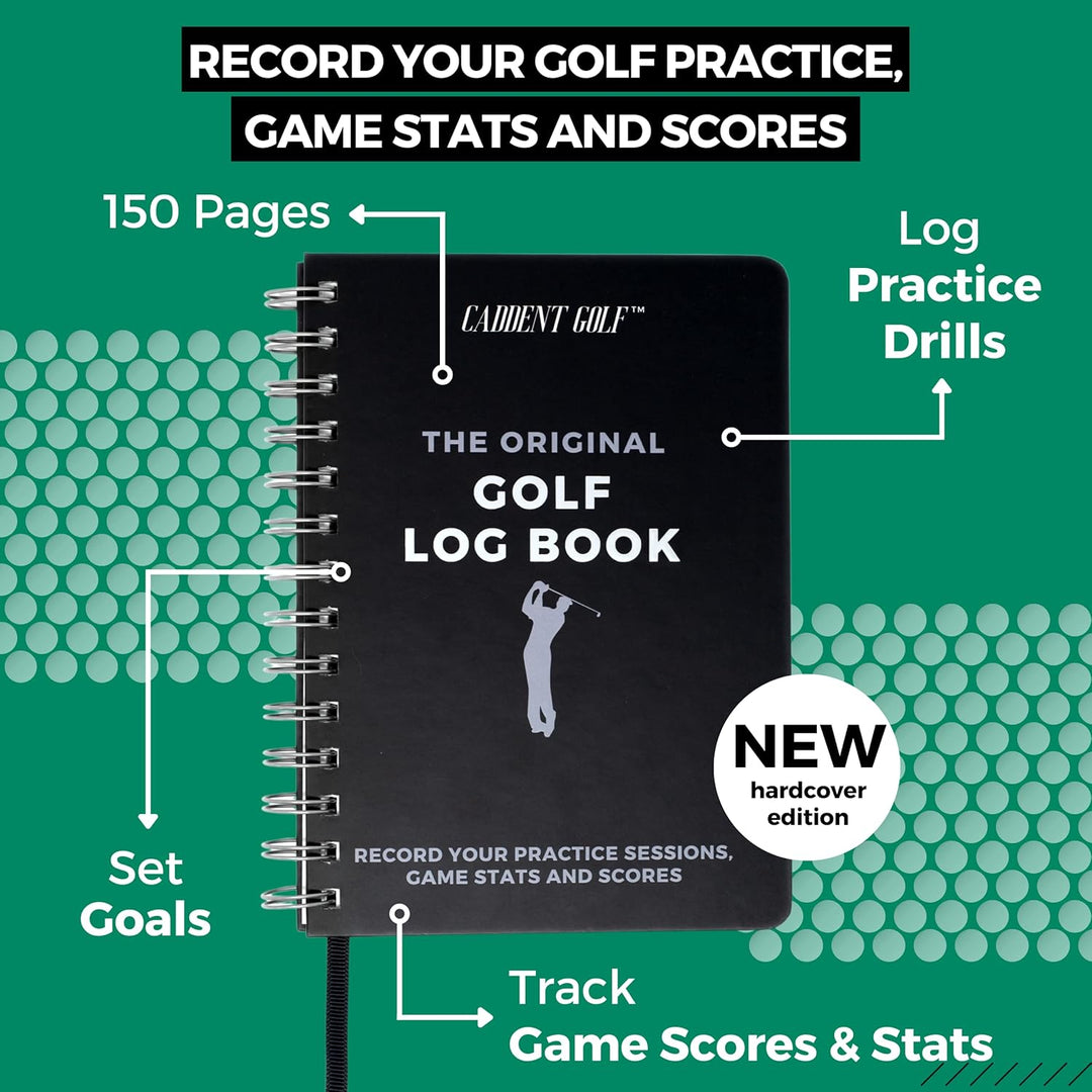 CADDENT GOLF Log Book – Drahtgebundenes Golf-Notizbuch und Golf-Scorecard-Buch – Golf Journal & Logb