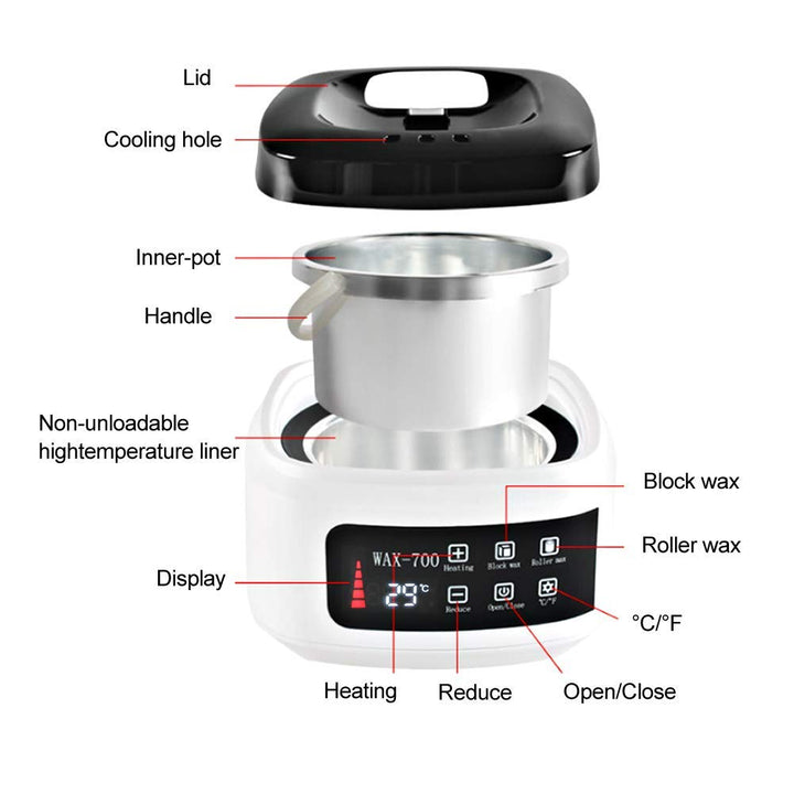 500 Ml Wachswärmer, Wachserhitzer, Automatische Temperaturregelung, Wachsschmelzmaschine, Haarentfer