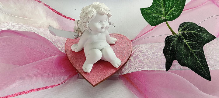 Fibula [Style] ® Komplettset"Engelchen Igor" pink Tischdekoration für Taufe/Geburt Mädchen für ca. 8