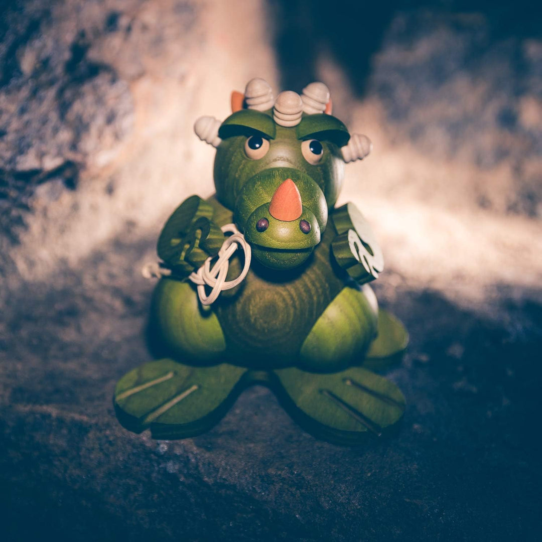 Seiffener Volkskunst | Kugelräucherfigur 11 cm | Räucherdrache | Räuchermännchen | Original Erzgebir