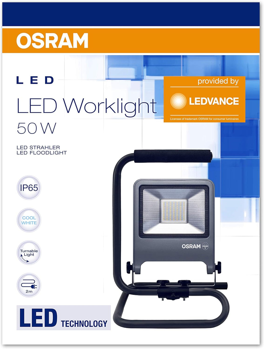 Osram LED Worklight Arbeitslicht, für Aussenanwendungen, Kaltweiss, S-Stund S-Stand 50 Watt, S-Stand