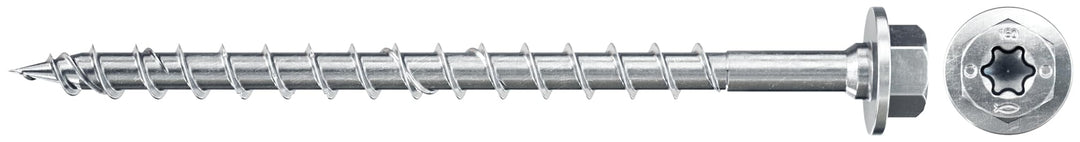 fischer PowerFast 12,0 x 140, Holzbauschrauben mit Teilgewinde und Sechskantkopf für den konstruktiv