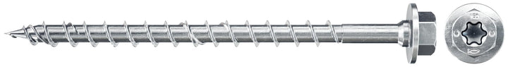 fischer PowerFast 12,0 x 140, Holzbauschrauben mit Teilgewinde und Sechskantkopf für den konstruktiv