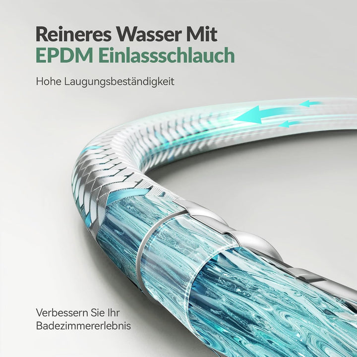 ALPHA HOME Wasserhahn Bad, Waschtischarmatur mit Anschlussschlauch Waschbecken Armaturen Chrom Matt