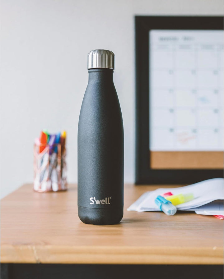 S'well Vakuumisolierte Edelstahl-Wasserflasche, 500 ml, Onyx 500ml Onyx, 500ml Onyx