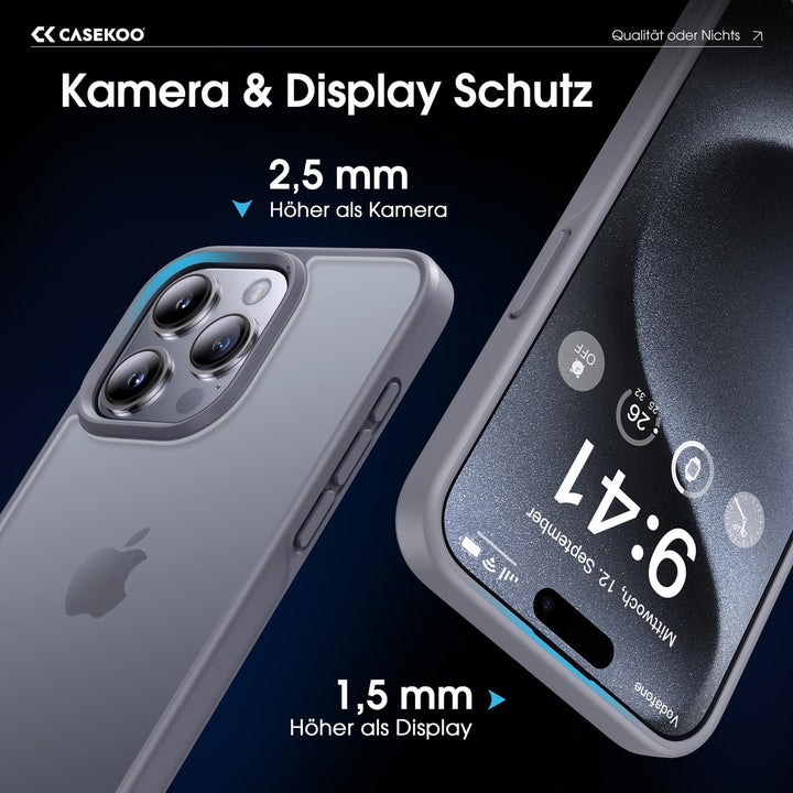 CASEKOO 2025 Neu für iPhone 15 Pro Max Hülle [Unzerstörbarer Militärschutz] (Stossfeste Kratzfeste A
