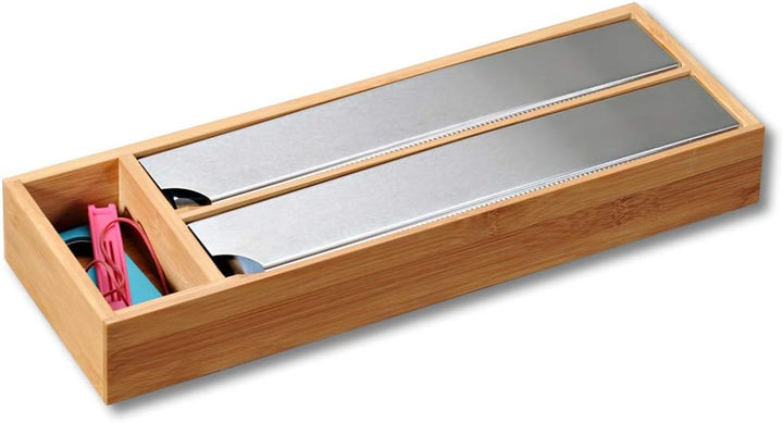 Kesper | Folienspender, Material: Bambus, Metall, Masse: 39.5 x 13 x 5.5 cm, Farbe: Braun | 58040 13