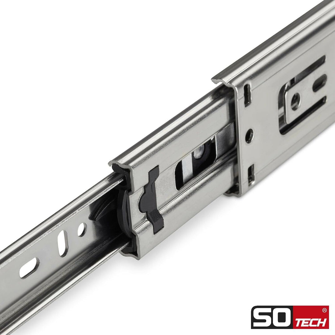 SOTECH 2 Paar (4 Stück) Vollauszüge KV1-45-H45-L450-NF 450 mm (eingeschoben) Kugelführung kugelgelag