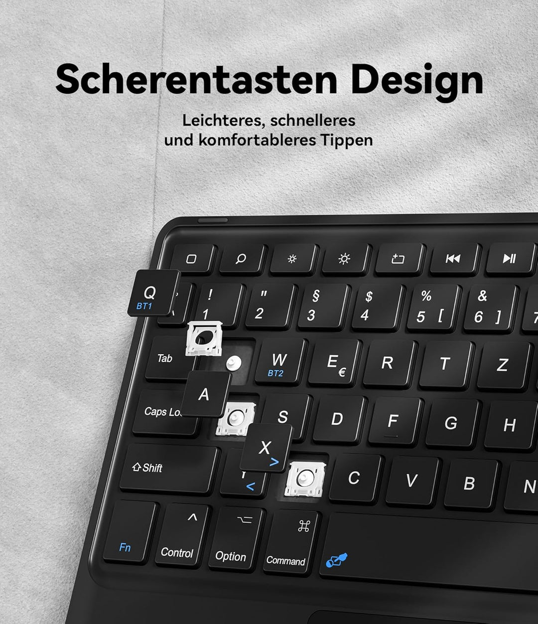 CHESONA Samsung Tablet A9 Plus Hülle mit Tastatur, Abnehmbare Magnetische Tastatur mit Smart Touchpa