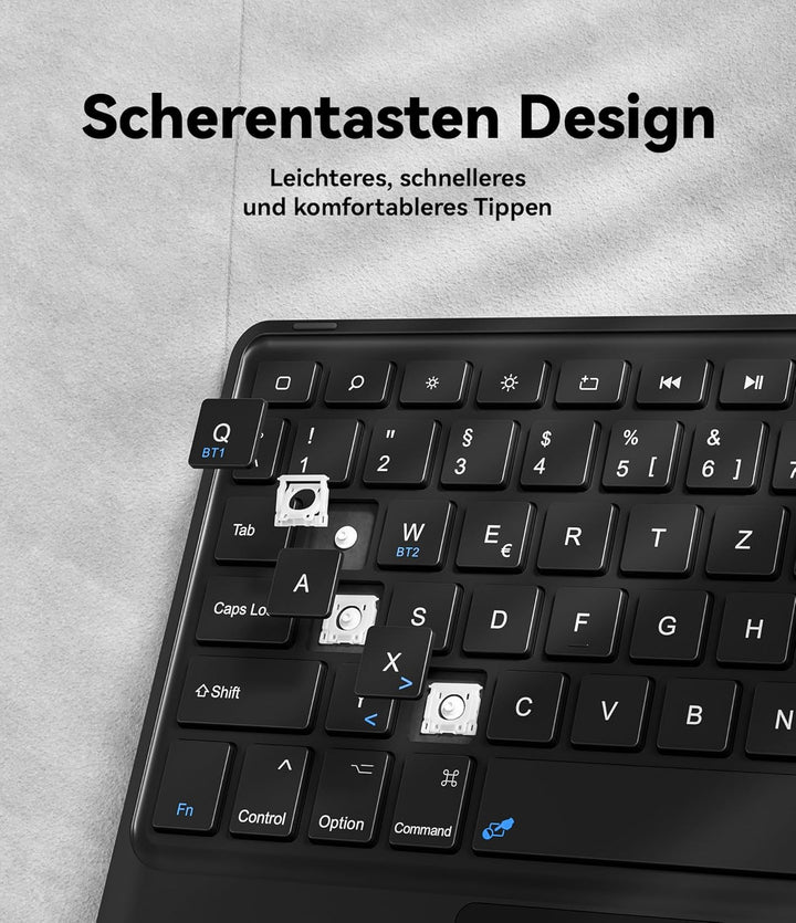 CHESONA Samsung Tablet A9 Plus Hülle mit Tastatur, Abnehmbare Magnetische Tastatur mit Smart Touchpa