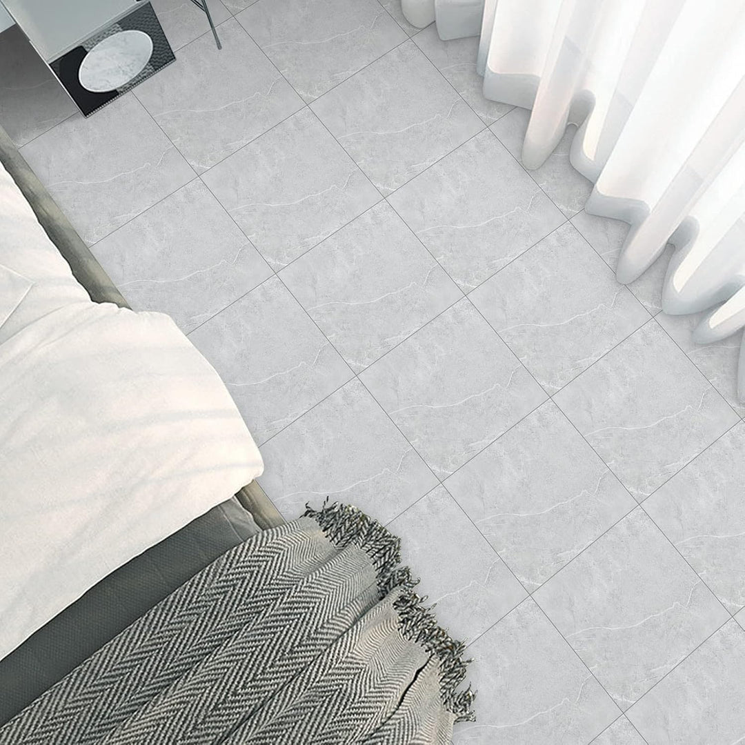 Hode PVC Bodenbelag Vinylboden Selbstklebend Fliesen Klebefliesen Boden Aschegrau Marmor 30cmX30cm W