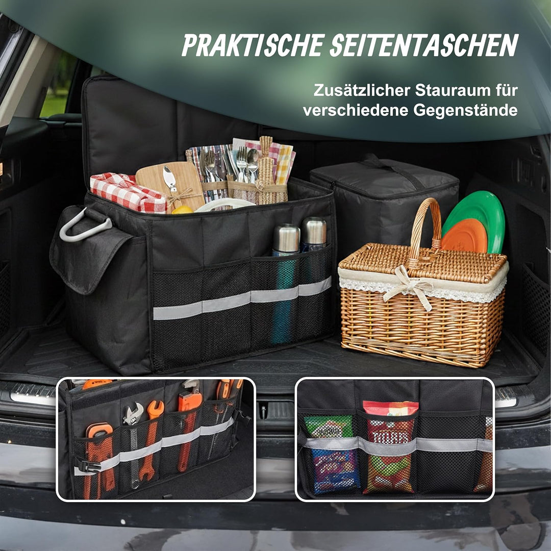Relaxdays Kofferraum Organizer mit Deckel, entnehmbare Kühltasche, faltbar, HxBxT: 30 x 40 x 40 cm,