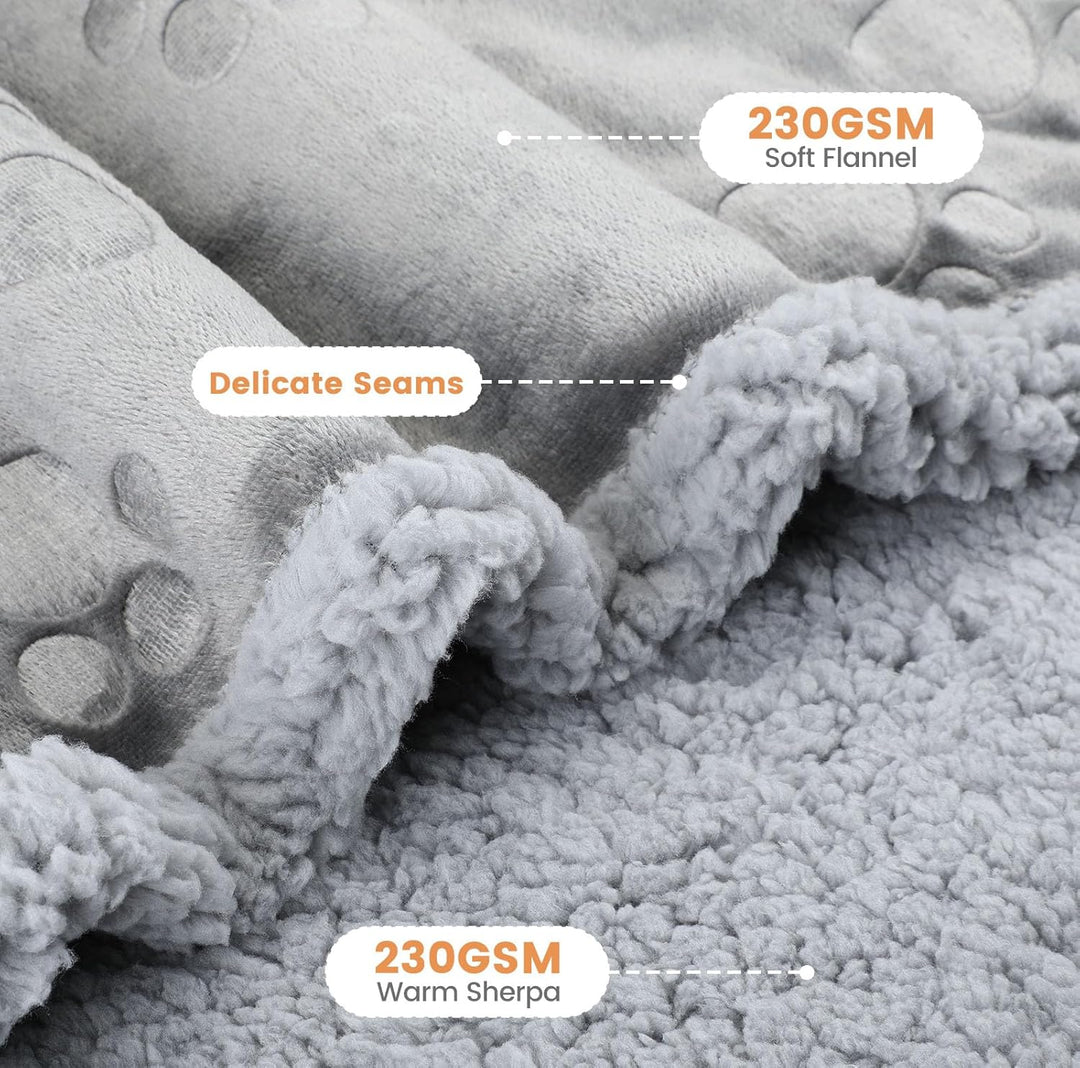 PETTOM wasserdichte Hundedecke, Hundedecke Flauschig aus Sherpa Fleece, Hundedecke Waschbar Beidseit