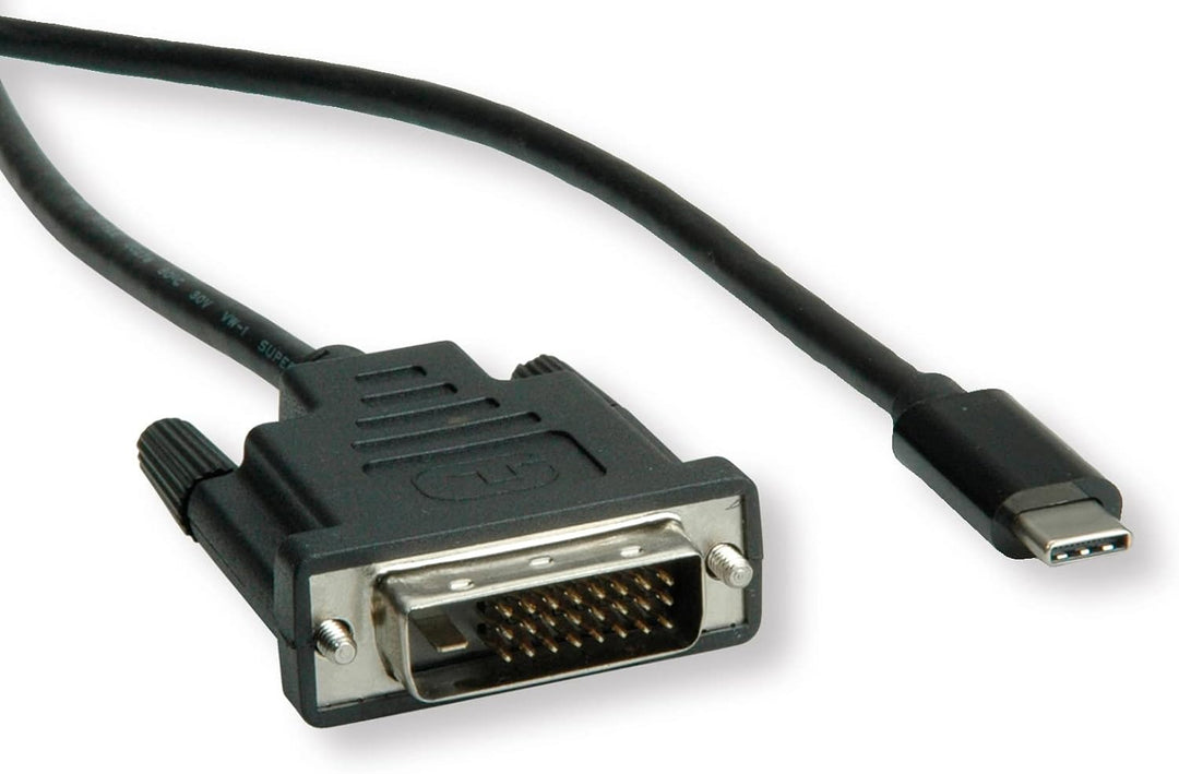 ROLINE USB Typ C - DVI Adapterkabel, ST/ST, 2 m 2m, 2m