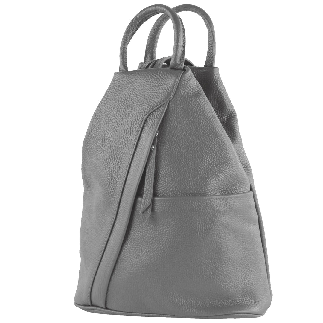 modamoda de T180 Damen Leder Rucksack Handtasche 2-in-1, handmade in Italy Telegrau, Telegrau