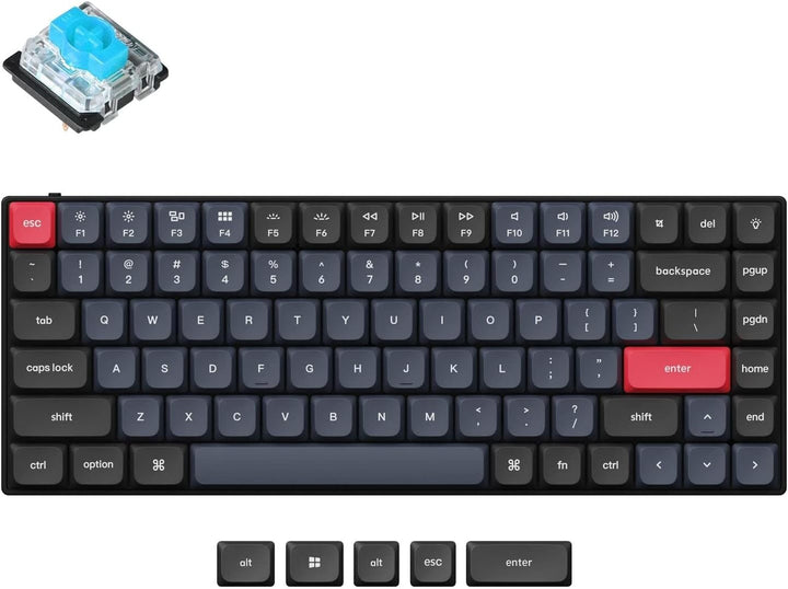 Keychron S1 Ultra-schlankes 75% US-Layout QMK Benutzerdefiniert Mechanische Tastatur mit Kabel Hot-s