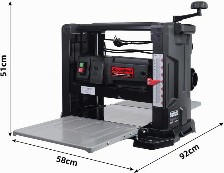 Bucktool Dickenhobelmaschine 330 mm, 1800 W, 9500 U/min, Durchlasshöhe/-breite 152/330 mm, max. 3 mm