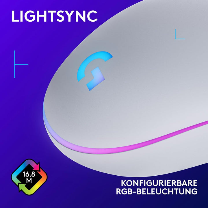 Logitech G203 Gaming-Maus mit anpassbarer LIGHTSYNC RGB-Beleuchtung, 6 programmierbare Tasten, spiel