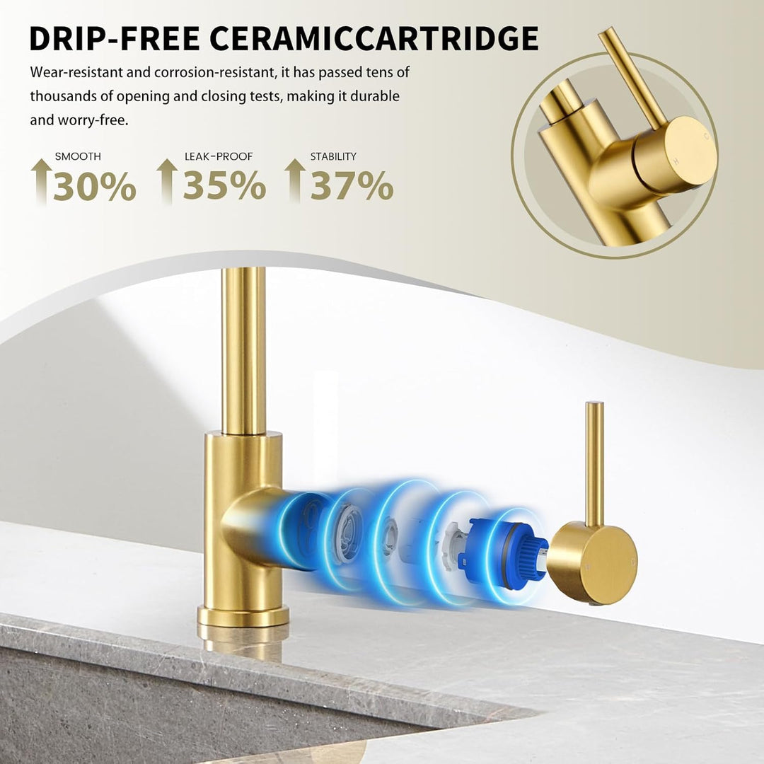 Küchenarmaturen wasserhahn küche,ausziehbar 360° Drehbar 2 Sprühfunktionen, Edelstahl küche wasserha