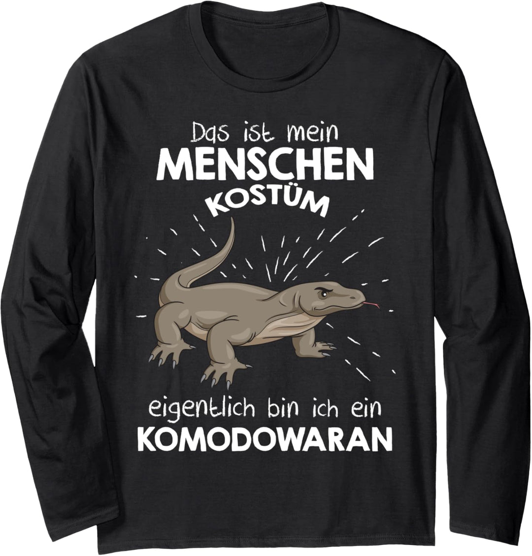 Mein Menschen Kostüm Bin ich ein Komodowaran, Halloween Langarmshirt
