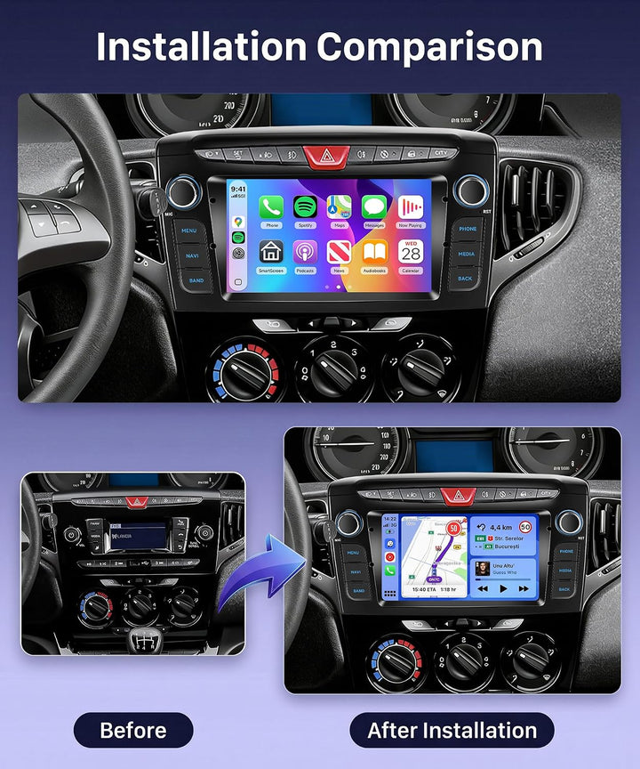 Rimoody 4G+64G Android Autoradio für Lancia Ypsilon 2012-2020 Wireless Carplay Android Auto, 7 Zoll