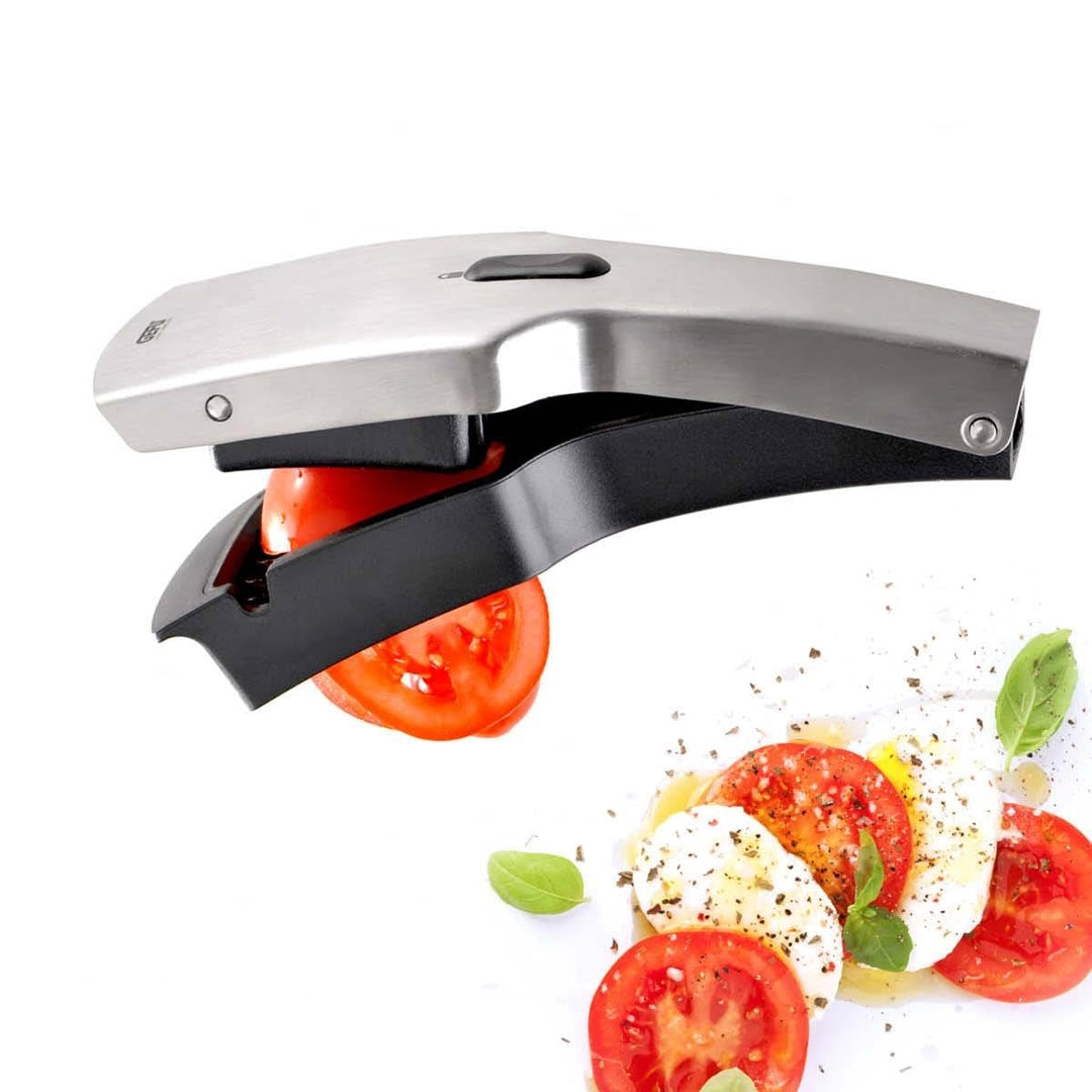 GEFU TARI Gemüseschneider mit 5mm Klingenzähnen - Präziser Scheibenschneider für Obst, Eier & Ka