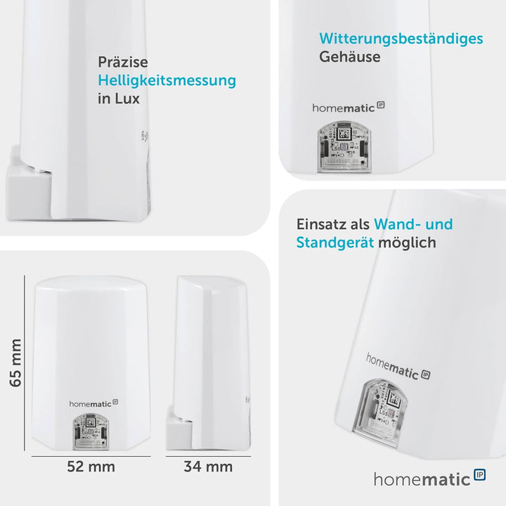 Homematic IP Smart Home Lichtsensor – aussen, Zubehör für Ihr Homematic IP Smart Home, misst Helligk