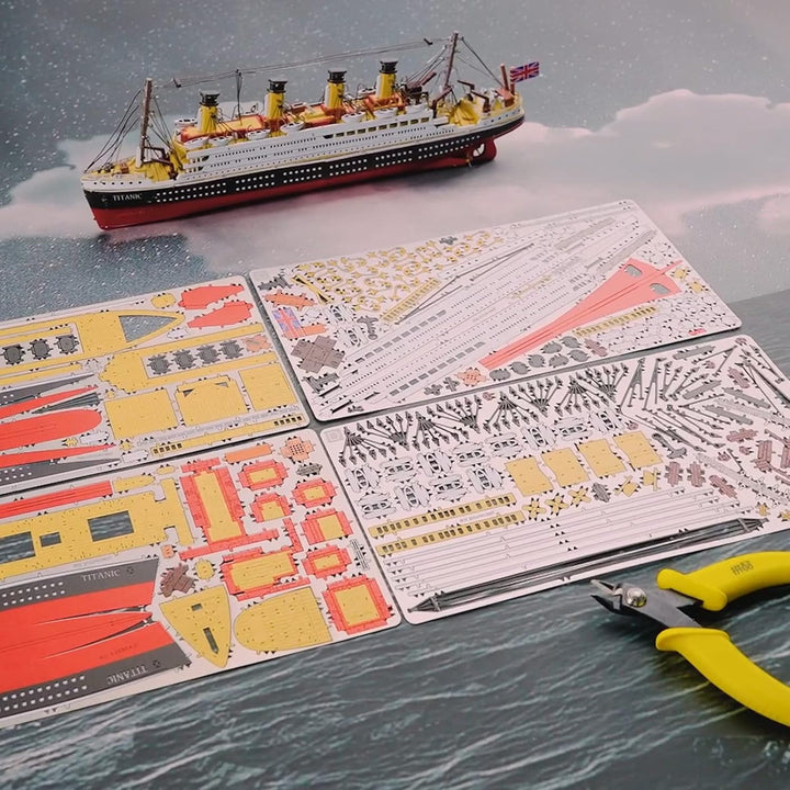 Piececool 3D Puzzle Metall, Titanic für Modellbausatz Erwachsene, 3D-Puzzles zu Bauen, BAU, Bastel-K