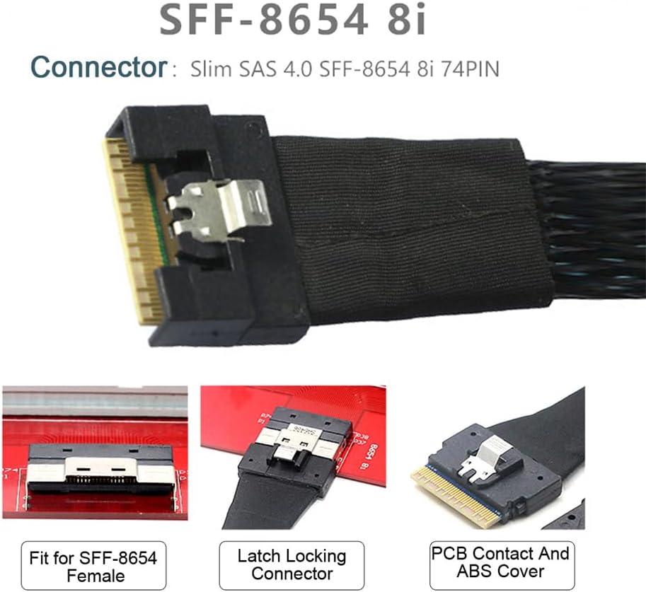 Xiwai OCULINK SFF-8611 8I PCIE PCI-EXPRESS an SFF-8654 8i 8x Erweiterungskabel Slimline-Daten aktive