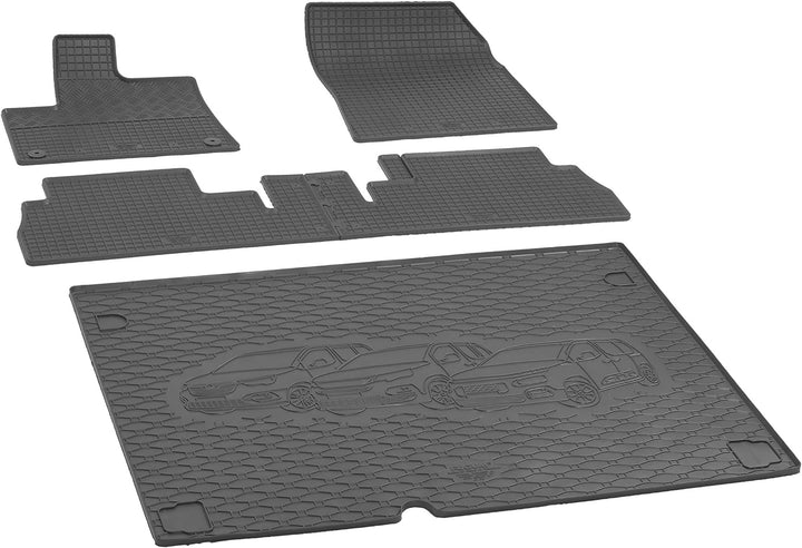 Passgenaue Kofferraumwanne und Gummifussmatten geeignet für Peugeot Rifter L1 5-Sitzer ab 2019 + Gur