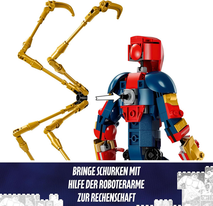 LEGO Marvel Iron Spider-Man Baufigur, Superhelden-Actionspielzeug für Kinder ab 8 Jahren, Jungen & M